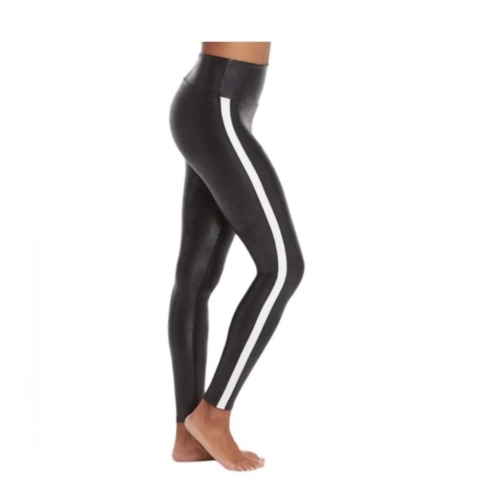 SPANX Black and White Leggings with Compression Fit